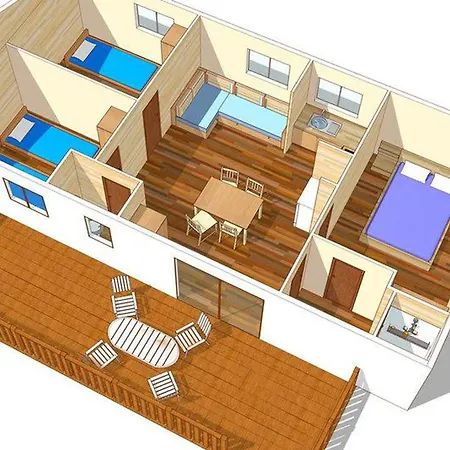 Kemp Mobil-home Avec Clim - 6 Pers. - Api-1-52-2634 *